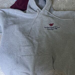 Hanes Gray Hoodie with Maroon Accents